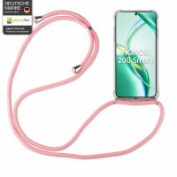 Handykette für Honor 200 Smart Handyhülle mit Band Case Hülle mit Kordel Handy Tasche in Rosa