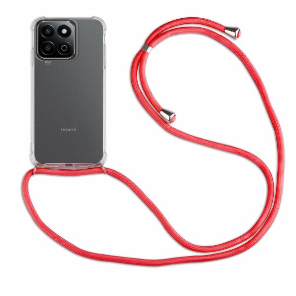 Handykette für Honor 200 Smart Handyhülle mit Band Case Hülle mit Kordel Handy Tasche in Rot