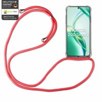 Handykette für Honor 200 Smart Handyhülle mit Band Case Hülle mit Kordel Handy Tasche in Rot