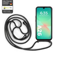 Handykette für Samsung Hanyhülle mit Band Hülle mit Kodel Smartphone Halskette Galaxy A26 in Schwarz