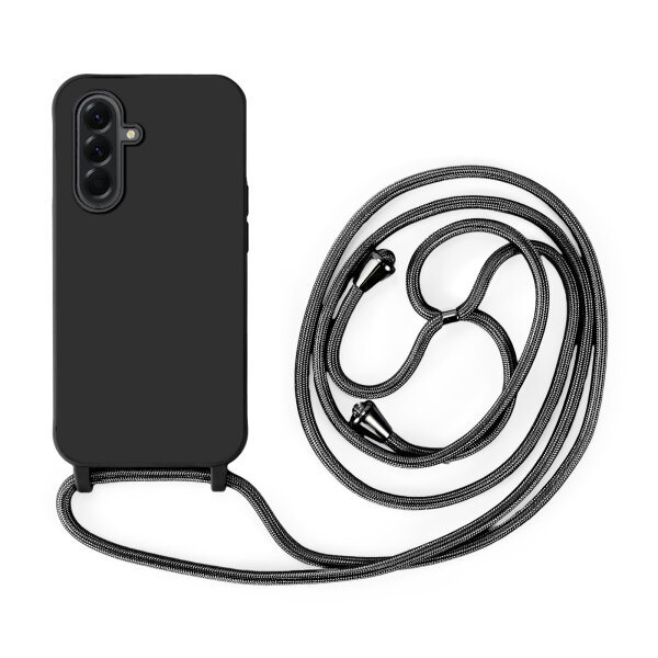 Handykette für Samsung Hanyhülle mit Band Hülle mit Kodel Smartphone Halskette Galaxy A36 in Schwarz