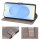 Handy Tasche für Samsung Galaxy S25 Hülle Handyhülle Klapphülle Wallet Case in Grau