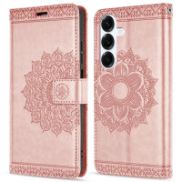 Handy Tasche für Samsung Galaxy S25 Hülle Handyhülle Klapphülle Wallet Case in Rosegold