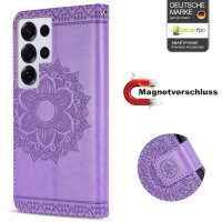 Handy Tasche für Samsung Galaxy S25 Ultra Hülle Handyhülle Klapphülle Wallet Case in Lila