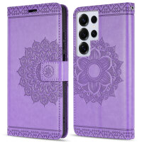 Handy Tasche für Samsung Galaxy S25 Ultra Hülle Handyhülle Klapphülle Wallet Case in Lila