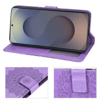 Handy Tasche für Samsung Galaxy S25 Ultra Hülle Handyhülle Klapphülle Wallet Case in Lila