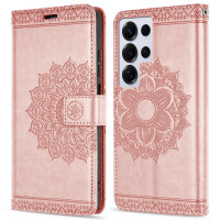 Handy Tasche für Samsung Galaxy S25 Ultra Hülle Handyhülle Klapphülle Wallet Case in Rosegold