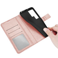 Handy Tasche für Samsung Galaxy S25 Ultra Hülle Handyhülle Klapphülle Wallet Case in Rosegold