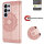 Handy Tasche für Samsung Galaxy S25 Ultra Hülle Handyhülle Klapphülle Wallet Case in Rosegold