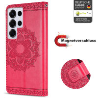 Handy Tasche für Samsung Galaxy S25 Ultra Hülle Handyhülle Klapphülle Wallet Case in Rot