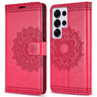 Handy Tasche für Samsung Galaxy S25 Ultra Hülle Handyhülle Klapphülle Wallet Case in Rot