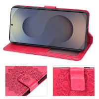 Handy Tasche für Samsung Galaxy S25 Ultra Hülle Handyhülle Klapphülle Wallet Case in Rot