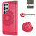 Handy Tasche für Samsung Galaxy S25 Ultra Hülle Handyhülle Klapphülle Wallet Case in Rot