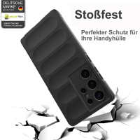 Hülle für Samsung Galaxy S25 Ultra Handyhülle Outdoor Case Cover Bumper in Schwarz