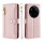 Handykette für Xiaomi 15 Ultra Hülle mit Band Handyhülle Kartenfächer PU Leder Umhängetasche in Rosa