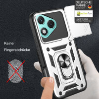 Outdoor Panzer Hülle für Honor 400 Lite Handyhülle mit Slide Kameraschutz Ringhalter in Silber