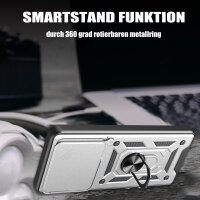 Outdoor Panzer Hülle für Honor 400 Lite Handyhülle mit Slide Kameraschutz Ringhalter in Silber