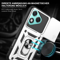 Outdoor Panzer Hülle für Honor 400 Lite Handyhülle mit Slide Kameraschutz Ringhalter in Silber