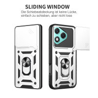 Outdoor Panzer Hülle für Honor 400 Lite Handyhülle mit Slide Kameraschutz Ringhalter in Silber