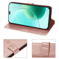 Hülle für Honor 400 Lite Handy Tasche Handyhülle Flip Cover Wallet Case Klapphülle in Rosegold