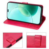 Hülle für Honor 400 Lite Handy Tasche Handyhülle Flip Cover Wallet Case Klapphülle in Rot