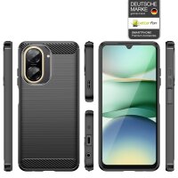 Carbon Hülle für Xiaomi Redmi A5 Handyhülle Back Cover Handy Tasche Bumper in Schwarz