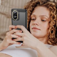 Carbon Hülle für Xiaomi Redmi A5 Handyhülle Back Cover Handy Tasche Bumper in Schwarz