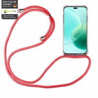 Handykette für Honor 400 Lite Handyhülle mit Band Hülle Kordel Bumper in Rot
