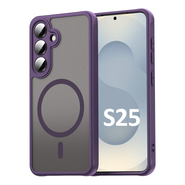 Handyhülle für Samsung Galaxy S25 Matt Case Schutzhülle Kratzfest Passgenau Lila