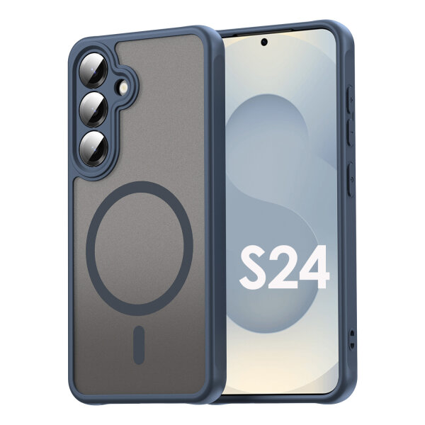 Handyhülle für Samsung Galaxy S24 Matt Case Schutzhülle Kratzfest Passgenau Blau