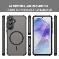 Handyhülle für Samsung Galaxy A55 Matt Case Schutzhülle Kratzfest Passgenau Schwarz