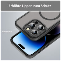 Handyhülle für Apple iPhone 14 Pro Matt Case Schutzhülle Kratzfest Passgenau Schwarz