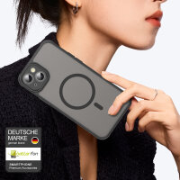 Handyhülle für Apple iPhone 14 Plus Matt Case Schutzhülle Kratzfest Passgenau Schwarz