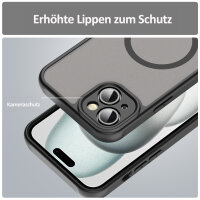 Handyhülle für Apple iPhone 14 Plus Matt Case Schutzhülle Kratzfest Passgenau Schwarz