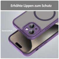 Handyhülle für Apple iPhone 15 Matt Case Schutzhülle Kratzfest Passgenau Lila