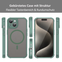 Handyhülle für Apple iPhone 15 Matt Case Schutzhülle Kratzfest Passgenau Grün