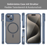 Handyhülle für Apple iPhone 15 Matt Case Schutzhülle Kratzfest Passgenau Blau