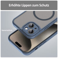 Handyhülle für Apple iPhone 15 Matt Case Schutzhülle Kratzfest Passgenau Blau