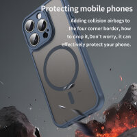 Handyhülle für Apple iPhone 15 Pro Matt Case Schutzhülle Kratzfest Passgenau Blau