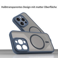 Handyhülle für Apple iPhone 15 Pro Matt Case Schutzhülle Kratzfest Passgenau Blau