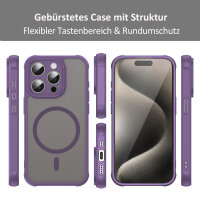 Handyhülle für Apple iPhone 15 Pro Max Matt Case Schutzhülle Kratzfest Passgenau Lila