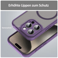Handyhülle für Apple iPhone 15 Pro Max Matt Case Schutzhülle Kratzfest Passgenau Lila