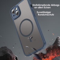 Handyhülle für Apple iPhone 15 Plus Matt Case Schutzhülle Kratzfest Passgenau Blau