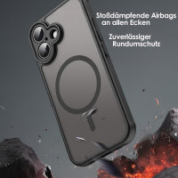 Handyhülle für Apple iPhone 16 Matt Case Schutzhülle Kratzfest Passgenau Schwarz