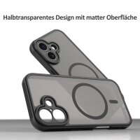 Handyhülle für Apple iPhone 16 Matt Case Schutzhülle Kratzfest Passgenau Schwarz