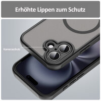 Handyhülle für Apple iPhone 16 Matt Case Schutzhülle Kratzfest Passgenau Schwarz