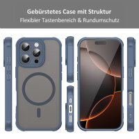 Handyhülle für Apple iPhone 16 Pro Matt Case Schutzhülle Kratzfest Passgenau Blau
