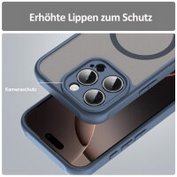 Handyhülle für Apple iPhone 16 Pro Matt Case Schutzhülle Kratzfest Passgenau Blau