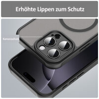 Handyhülle für Apple iPhone 16 Pro Max Matt Case Schutzhülle Kratzfest Passgenau Schwarz