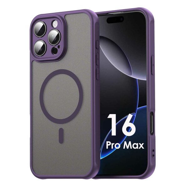 Handyhülle für Apple iPhone 16 Pro Max Matt Case Schutzhülle Kratzfest Passgenau Lila